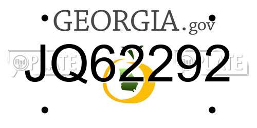JQ62292 Georgia License Plate