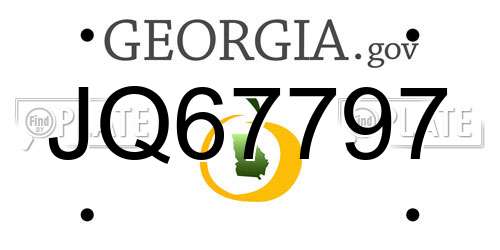 JQ67797 Georgia License Plate