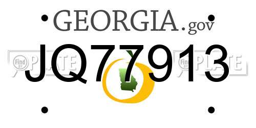 JQ77913 Georgia License Plate