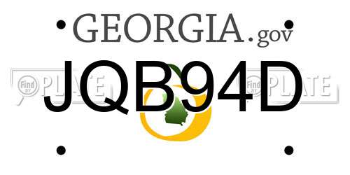 JQB94D Georgia License Plate