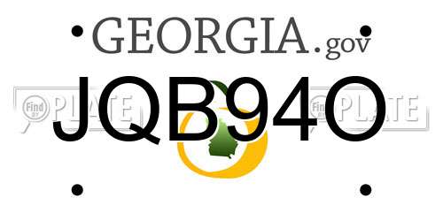 JQB94O Georgia License Plate