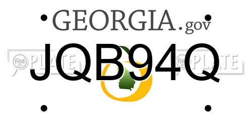 JQB94Q Georgia License Plate