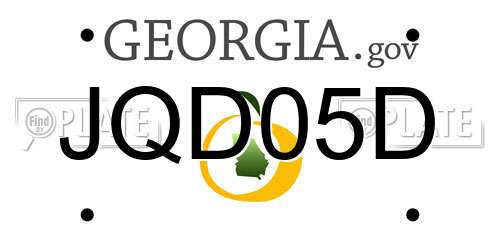 JQD05D Georgia License Plate