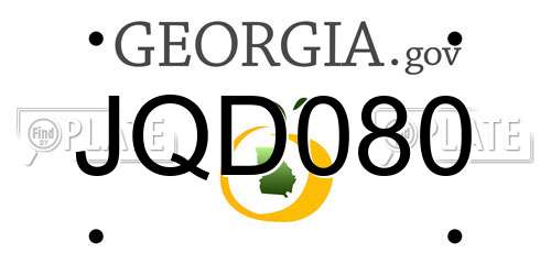 JQD080 Georgia License Plate