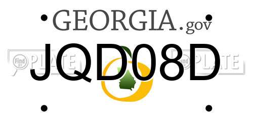 JQD08D Georgia License Plate