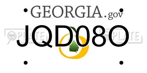 JQD08O Georgia License Plate