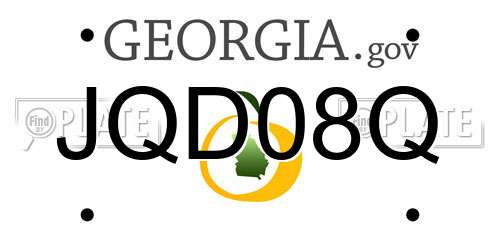 JQD08Q Georgia License Plate