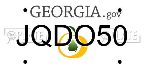 JQDO50 Georgia License Plate