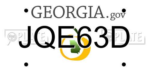 JQE63D Georgia License Plate