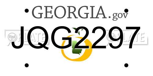 JQG2297 Georgia License Plate