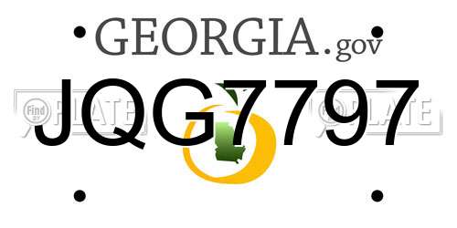 JQG7797 Georgia License Plate
