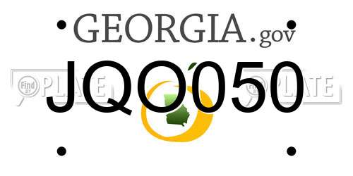 JQO050 Georgia License Plate