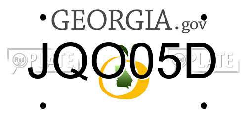 JQO05D Georgia License Plate