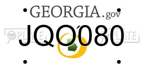 JQO080 Georgia License Plate