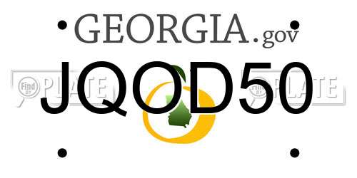 JQOD50 Georgia License Plate
