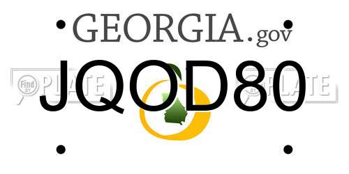 JQOD80 Georgia License Plate