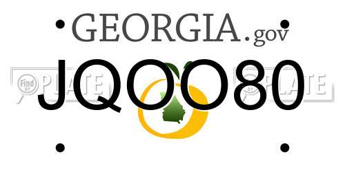 JQOO80 Georgia License Plate