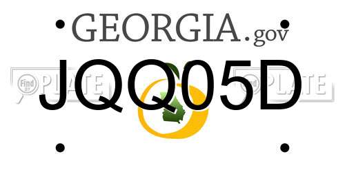 JQQ05D Georgia License Plate