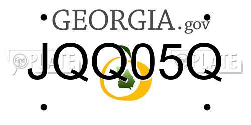 JQQ05Q Georgia License Plate