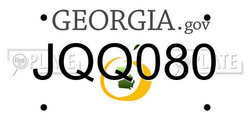 JQQ080 Georgia License Plate