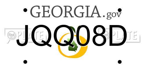JQQ08D Georgia License Plate