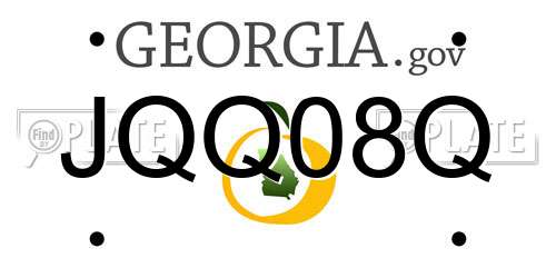 JQQ08Q Georgia License Plate