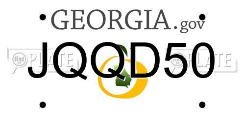 JQQD50 Georgia License Plate