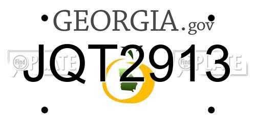 JQT2913 Georgia License Plate