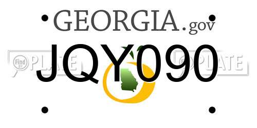 JQY090 Georgia License Plate