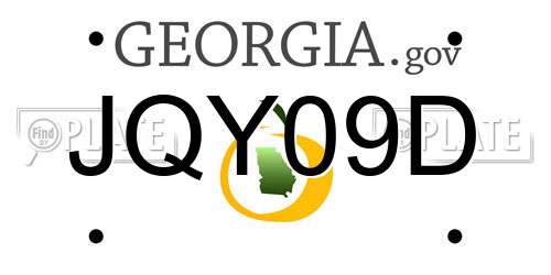 JQY09D Georgia License Plate