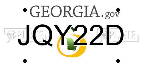JQY22D Georgia License Plate