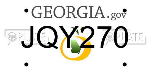 JQY270 Georgia License Plate