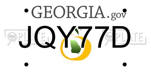 JQY77D Georgia License Plate