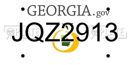 JQZ2913 Georgia License Plate