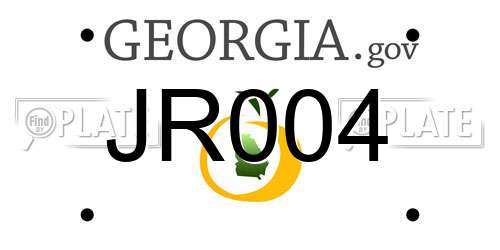 JR004 Georgia License Plate
