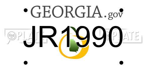 JR1990 Georgia License Plate