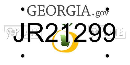 JR21299 Georgia License Plate