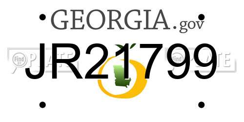 JR21799 Georgia License Plate