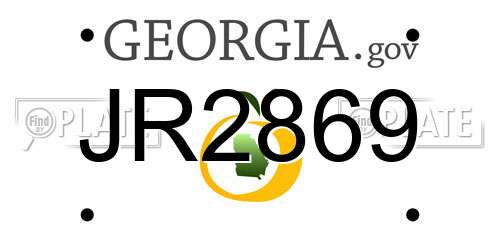 JR2869 Georgia License Plate
