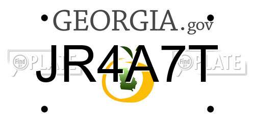 JR4A7T Georgia License Plate