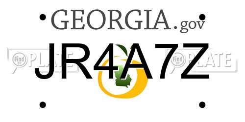 JR4A7Z Georgia License Plate