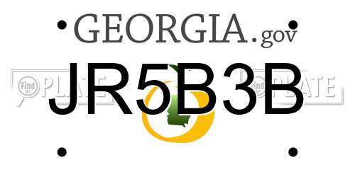 JR5B3B Georgia License Plate