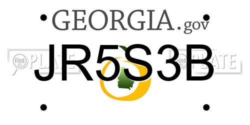 JR5S3B Georgia License Plate