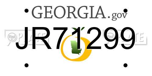 JR71299 Georgia License Plate