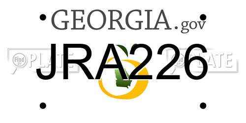 JRA226 Georgia License Plate
