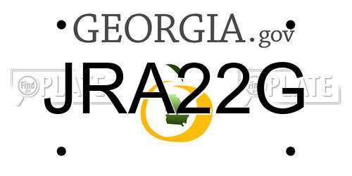 JRA22G Georgia License Plate