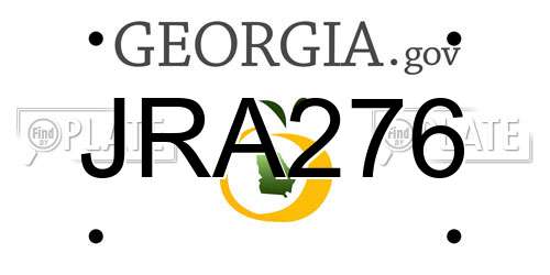 JRA276 Georgia License Plate