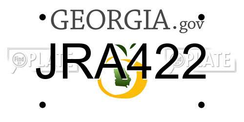 JRA422 Georgia License Plate
