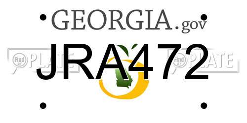 JRA472 Georgia License Plate