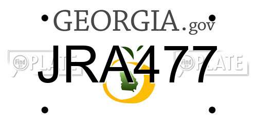 JRA477 Georgia License Plate